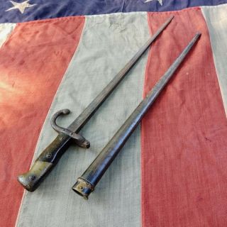 Antique 1878 Post Civil War Saber Bayonet And Scabbard