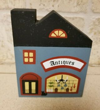 Early Illusive 1983 Antiques Shop Cats Meow Signed Faline 88 Blue House