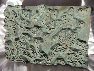 Victorian Wooden Hand Carved Wallpaper Stamp Decorative Wall Paper Block Large 1