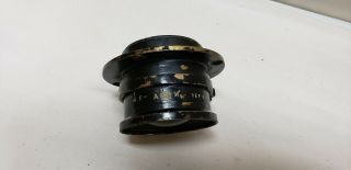 Antique Vintage brass lens 5 inch focus A M British crown logo REF 14A/843 2
