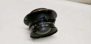 Antique Vintage brass lens 5 inch focus A M British crown logo REF 14A/843 7
