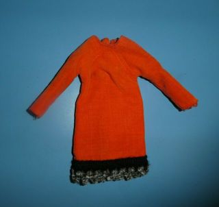 Vintage Francie Doll Clothes - Mod Era Francie 1263 Orange Cosy Hood