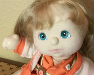 Vintage Mattel “85 My Child Doll Sweater Top Pants Green Heart Aqua Eye
