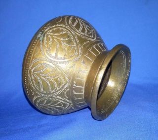 1900 ' c Antique Brass Old Hand Carved Hindu Pooja Holy Water Pot Kalash India 7