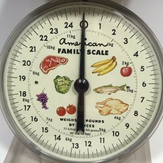Vintage American Family Scale 25lb Kitchen Counter Utility Food Scale Beige 2