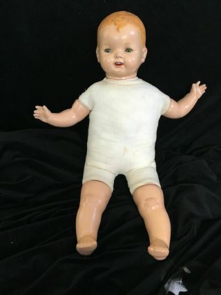 Large Antique 23” Acme Composition And Cloth Baby Doll