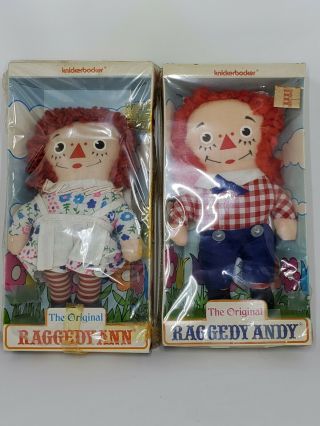 Vintage Knickerbocker The Raggedy Ann And Andy 7 " Dolls Boxes