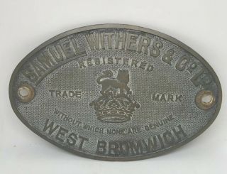 Samuel Withers & Co Ltd - Safe Company - Brass Plaque