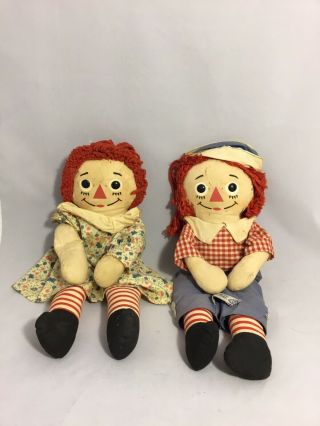 Vintage 1948 - 1966 Raggedy Ann And Andy Dolls From Knickerbocker