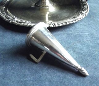 GOOD Smart SILVER Plated CHAMBER STICK & Snuffer c1890 3