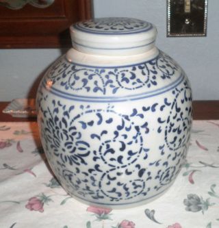 Antique Chinese Large Porcelain Painted Ginger Jar