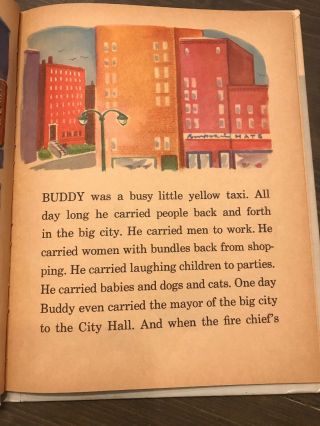 Vintage Buddy the Little Taxi Rand McNally Elf Book 1951 4