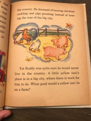 Vintage Buddy the Little Taxi Rand McNally Elf Book 1951 5