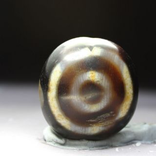 1.  5 " Antique Tibetan Dzi Bead " Eyes " Amulet Pendant From Tibet 3376
