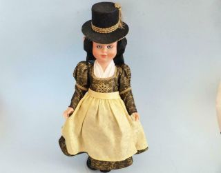 Vintage 1950s Knickerbocker Doll With Stand,  Made In Usa,  Traditional German