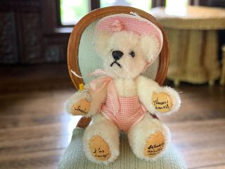 Artisan Miniature Dollhouse Vintage Snookums Baby Bear Velvet Mohair Leather