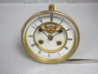 Antique French 8 Day Striking Clock Movement Visible Escapement & Oiled