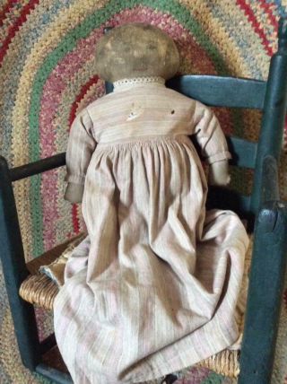 Antique Primitive Printed Cloth Doll By Art Fabric Mills Patent Feb 3,  1900 18 "