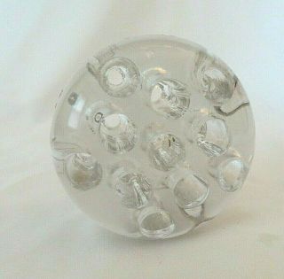 Vintage Antique Heavy Glass Flower Frog 11 Holes to Fit 3 