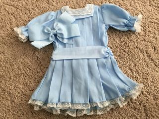 American Girl Samantha Blue Skating Party Dress And Hair Bow Barrette