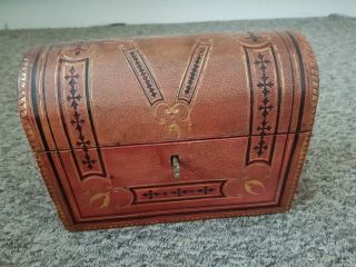 Victorian Vintage Chest shaped,  Desk Top Stationery Box 5