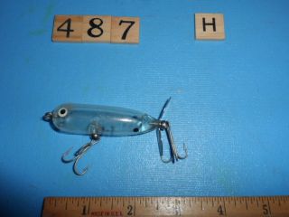 T0487 H Vintage Heddon Clear Baby Torpedo Fishing Lure