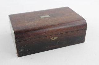 2 x Antique / Vintage Rosewood WOODEN BOXES Inc.  Abalone Shell,  Jewellery Etc 2