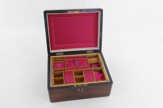 2 x Antique / Vintage Rosewood WOODEN BOXES Inc.  Abalone Shell,  Jewellery Etc 8