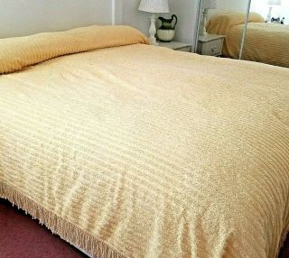 Linen Source Yellow Cotton Chenille King Size Bedspread