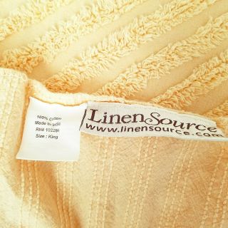LINEN SOURCE YELLOW COTTON CHENILLE KING SIZE BEDSPREAD 4