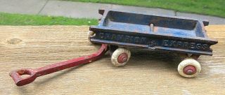 Antique Cast Iron 8 " Champion Express Toy Coaster Wagon