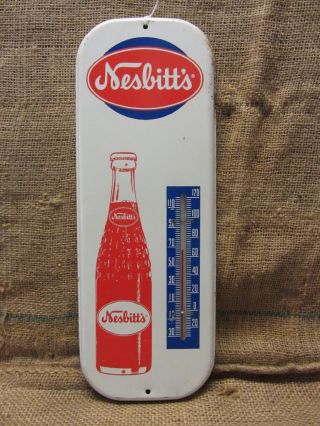 Vintage Nesbitts Orange Soda Thermometer Sign Antique Old Beverage Cola 9308