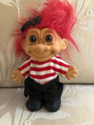 Vintage Russ Frenchman Troll Doll Red Hair 5”