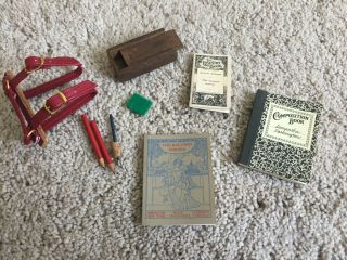 American Girl Samantha Pleasant Company School Book Strap And Supplies Set