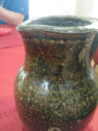ANTIQUE STONEWARE Pitcher Pottery Stoneware Southern Potters Alkaline glazed 7