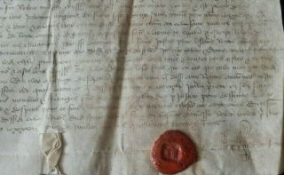 Mediaeval French manuscript on vellum dated 1433 with a crowned seal of a Count 2