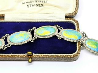 Antique Arts and Crafts Sterling Silver Enamel Bracelet 3
