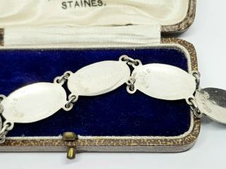 Antique Arts and Crafts Sterling Silver Enamel Bracelet 6