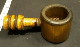 Vintage Wooden Screw Style Nut And Shell Cracker Hand Held Nutcracker