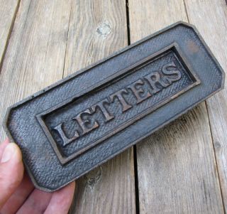 Old Cast Iron Letter Box Plate With Spring Door Mail Slot Mailbox