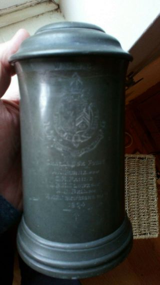Antique 1904 Pewter Rowing Tankard W.  C.  B.  C Winchester College Boat Club