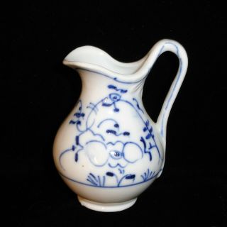 Strawflower Blue Onion Miniature Creamer Milk Pitcher Jug German Porcelain 1890