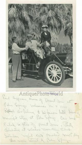 Car Racer Racing Champion Ralph Depalma With Wife In Automobile Antique Photo