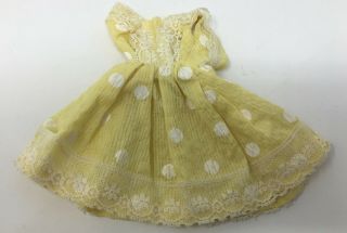 Vintage Barbie Yellow Polka Dot Dress With Lace Trim Clothing For Doll 3