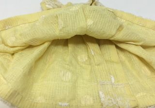 Vintage Barbie Yellow Polka Dot Dress With Lace Trim Clothing For Doll 4