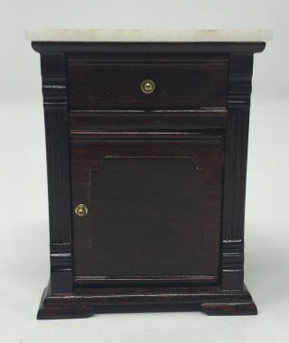 Vintage X - Acto Coronation Marble Top Side Cabinet Bureau Dollhouse Miniature