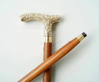 Vintage Solid Brass Designer Victorian Handle Walking Stick Christmas Gift Item 3