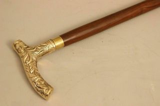 Vintage Solid Brass Designer Victorian Handle Walking Stick Christmas Gift Item 4
