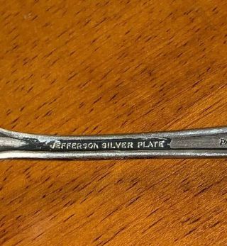 RARE Jefferson Silver Plate Pat.  Pend NO - SPILL CUP SPOON Antique / Vintage 4