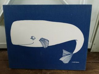 Vintage Marushka Whale Framed Art